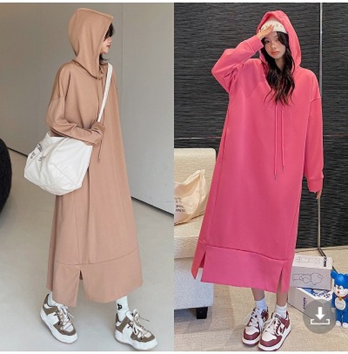 【大きいサイズXL-4XL】ファッションワンピース♪ローズピンク/ブラウン2色展開◆#sbiot-2520057