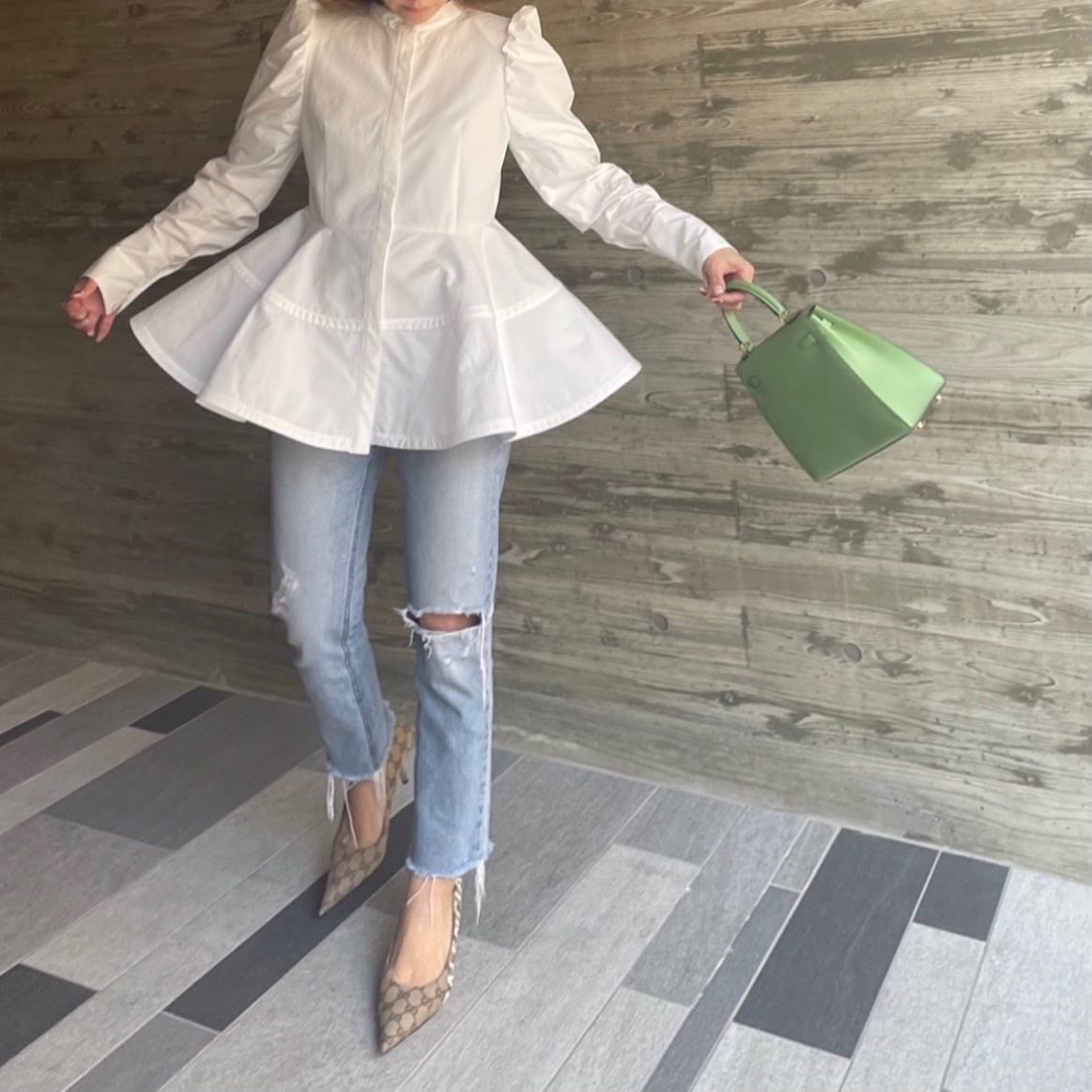 ぺプラムブラウス Marie ホワイト | Cygne 