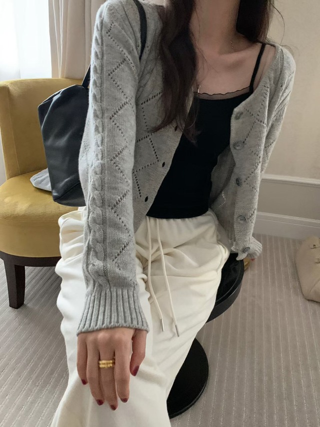 (P.Y.T) things quail cardigan/  3color