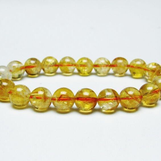 シトリンクォーツ ブレスレット 虹入り 9mm シトリン ブレス 一点物