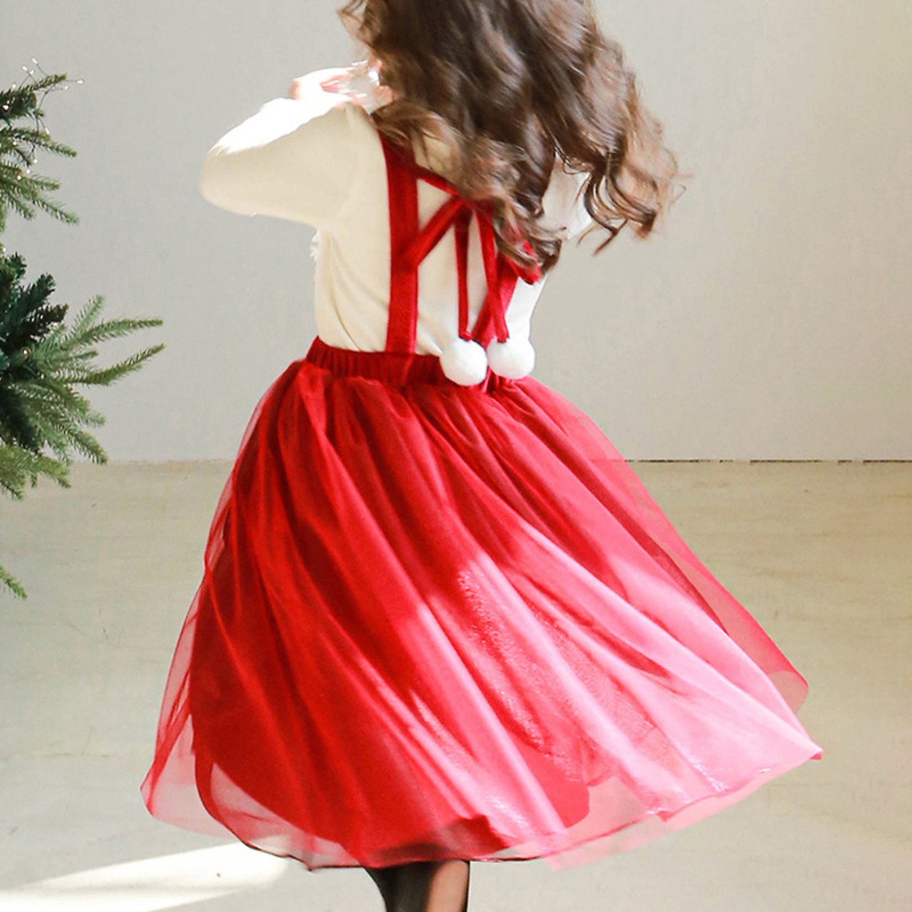 クリスマスハートデザインメッシュワンピース