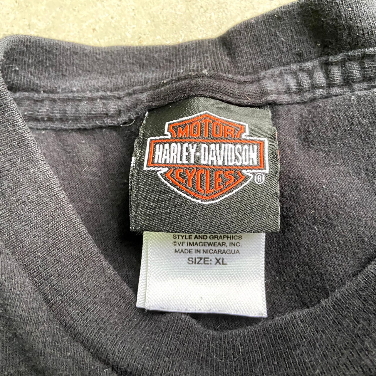 ハーレーダビッドソン　ハーフボタン　ロンT ビッグ刺繍ロゴ ハーレーダビッドソン ハーフボタン ロンT ビッグ刺繍ロゴ