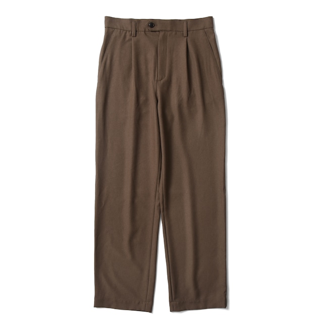 trianguler flap semi wide pants  SMOKE BROWN