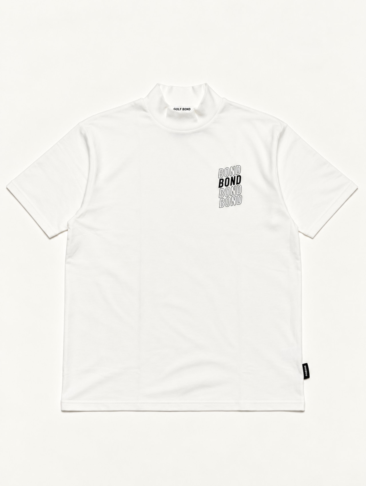 FOUR LINE MOCK NECK WHITE