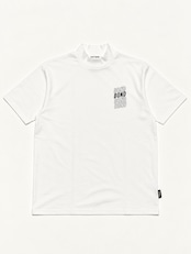 FOUR LINE MOCK NECK WHITE