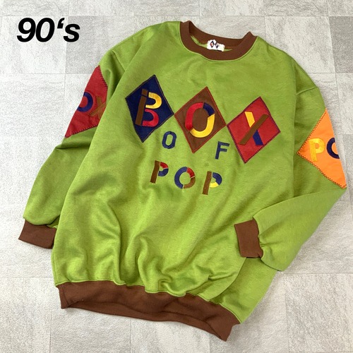 【美品】90‘s EPA BOX OF POP 刺繍ロゴ リンガー スウェット