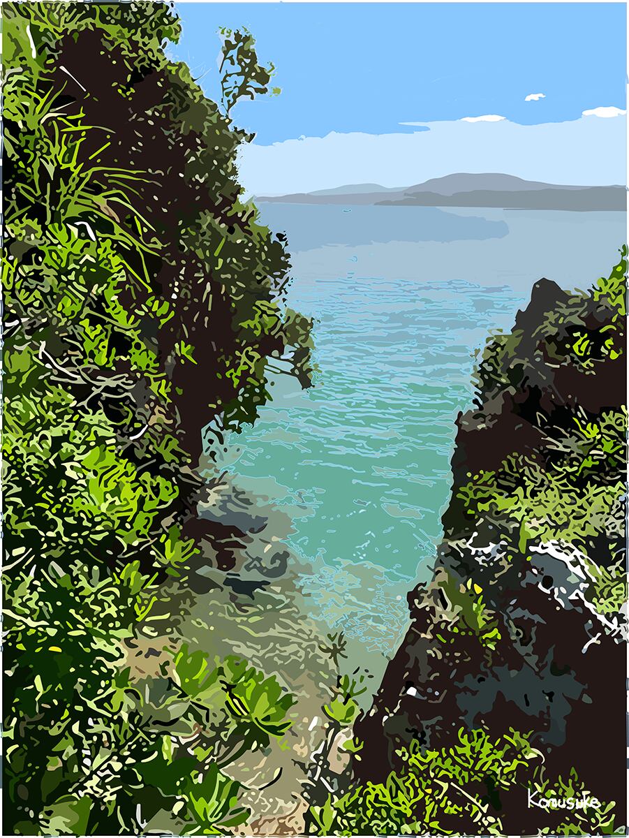 ◎01-035_Onna-s-beach(komusuke graphic)