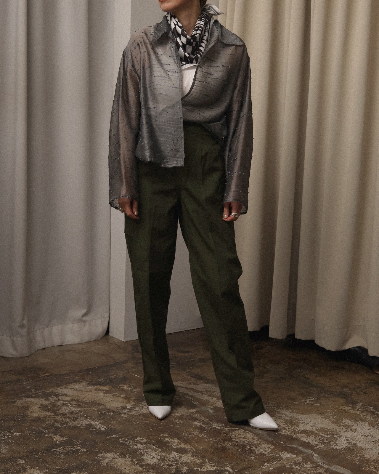 1980's Zoran / Sheer Open Front Jacket