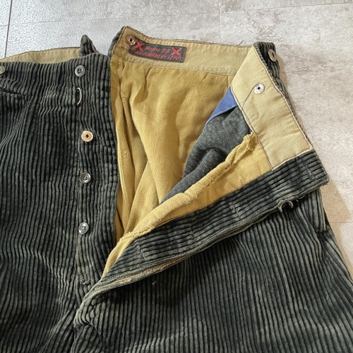 30-40s Notre75 太畝コーデュロイ ブラック パンツ W35 詳細写真7