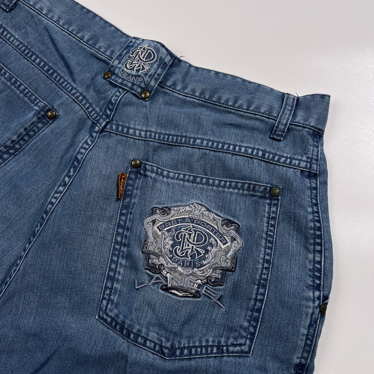 LANCEL ランセル テンセル100% ダンガリー デニム セットアップ ベスト & パンツ M(上) 30インチ(下) /日本製/メンズ