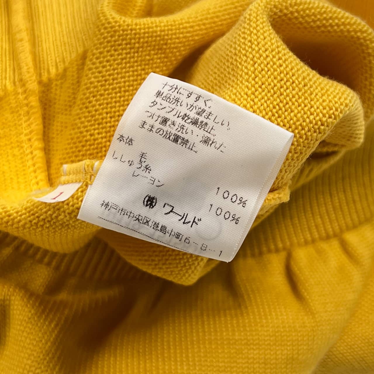adabat アダバット デザイン ウール ニット セーター 1/イエロー メンズ ゴルフ