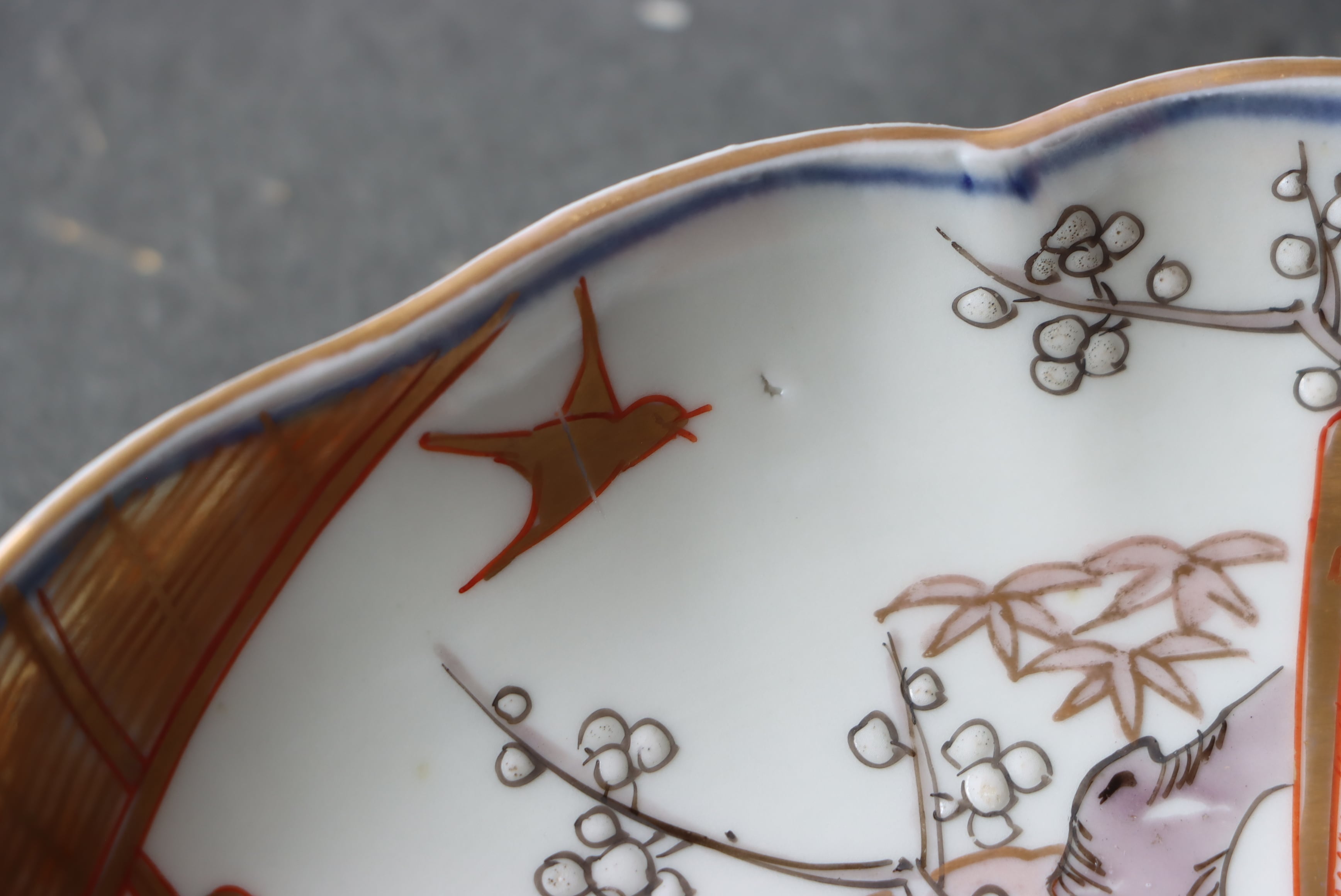 伊万里焼 色絵 花鳥文 中皿 七寸 通りもの/Imari medium size plate