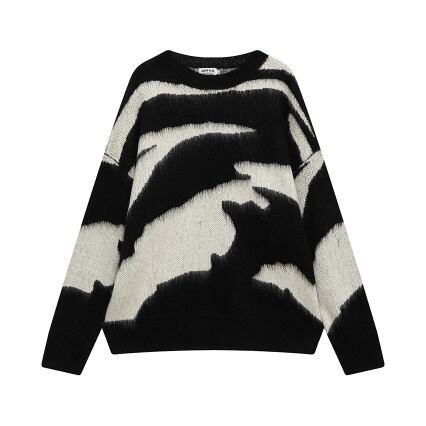 モノトーン コントラスト デザインセーター