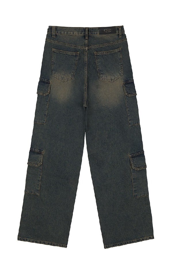 パンツ ROCKCAKE Double Cargo Jeans Vintage Yellow RC23PT02300 ☆AESPA カリナ 着用!!【ROCKCAKE】Double Cargo Jeans