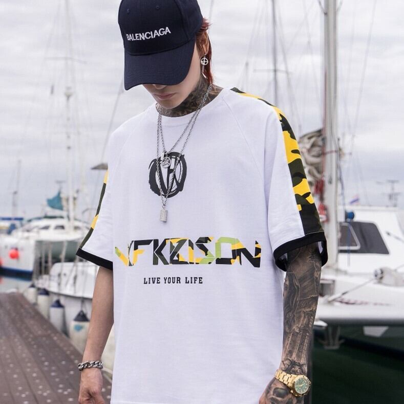 全2色 Tシャツ カットソー プリント カジュアル ストリート 