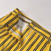 23区 GOLF ニジュウサンク ゴルフ ストライプ柄 ミニ スカート 58 /イエロー×ネイビー/レディース/オンワード樫山