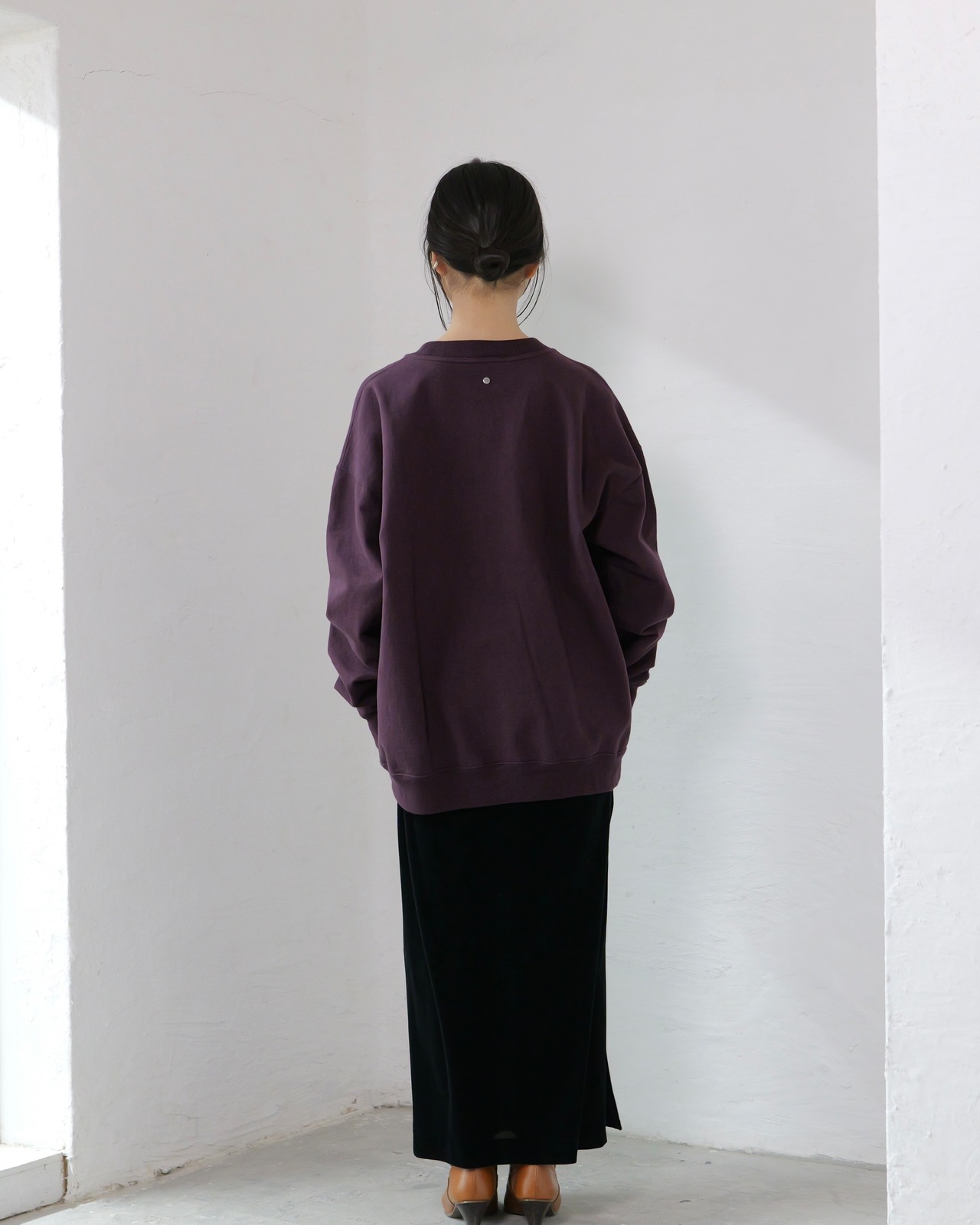 FOURAM - BIO URAKE ：Dark Purple｜度詰め裏毛／ガーメントダイ／ヴィンテージムード
