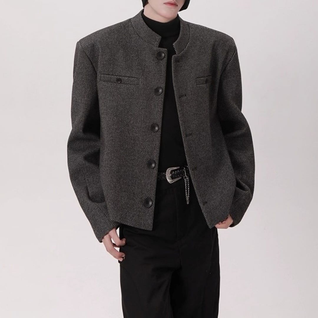 ヴィンテージスタイル スタンドカラーショートジャケット 2カラー D12123