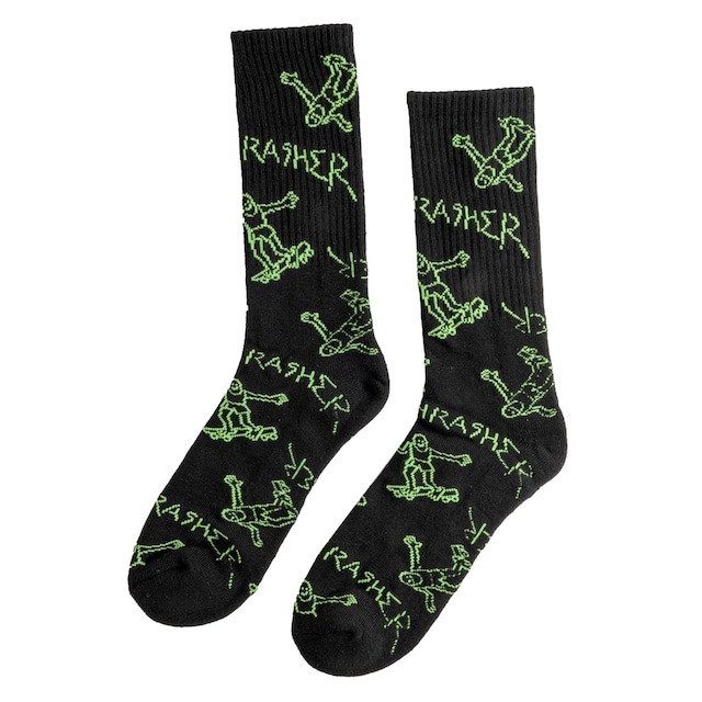 Thrasher Magazine - Gonz Logo Crew Socks - black,green