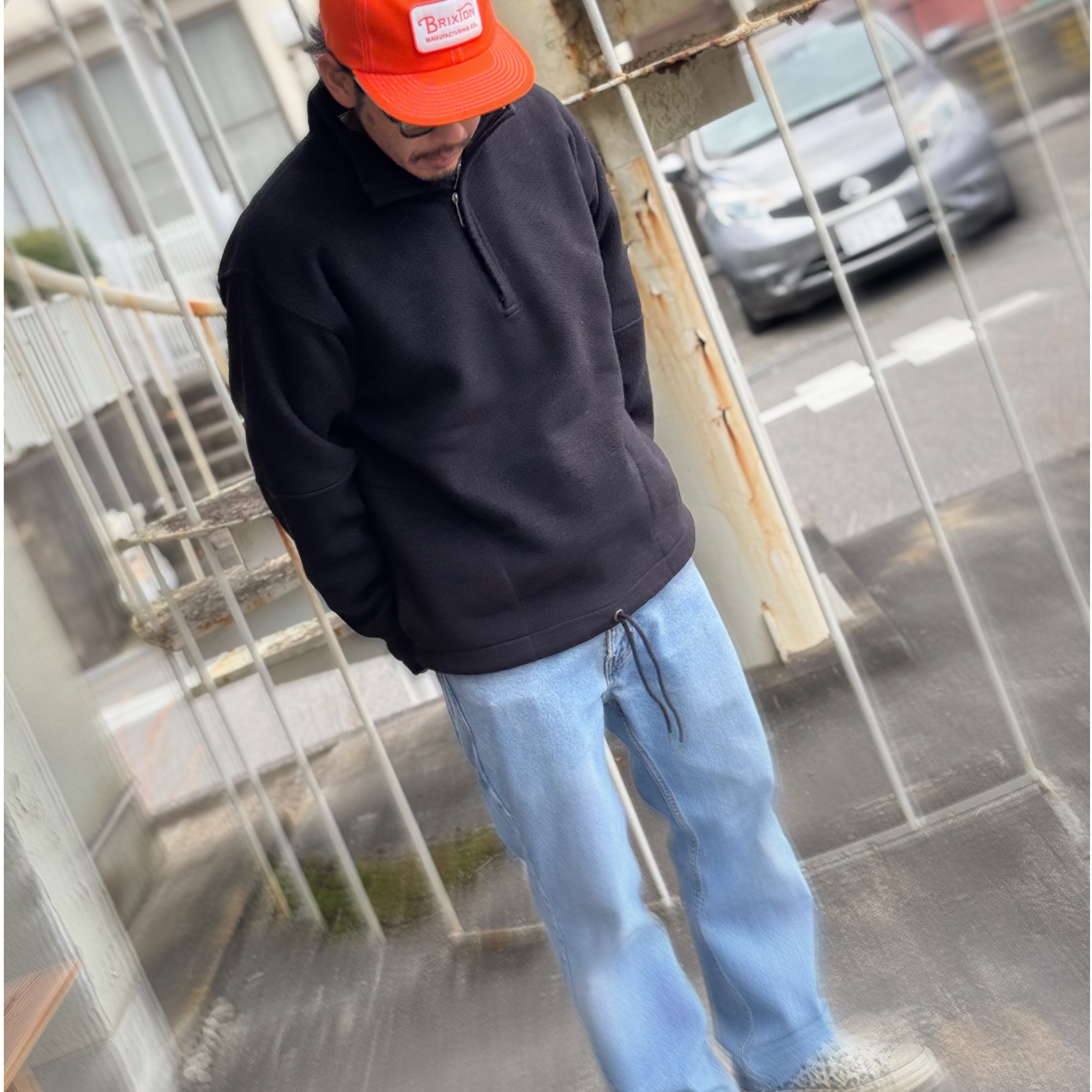 90s OLD GAP ハーフジップ フリース プルオーバー ブラック | HonestBYC