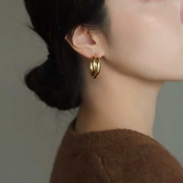 silver925 doublering pierce