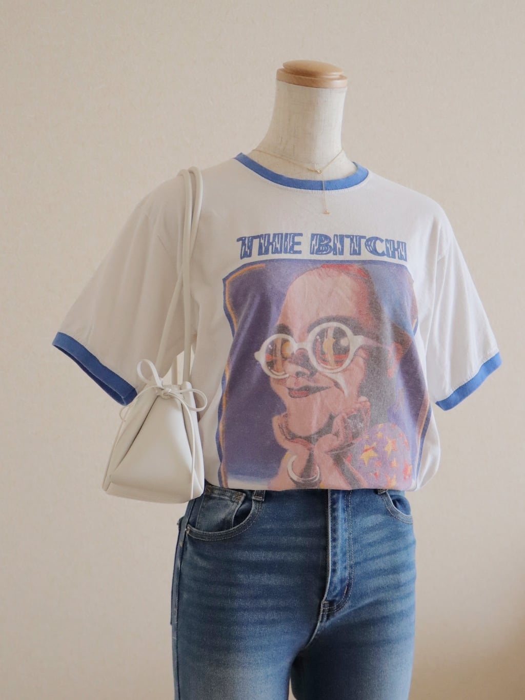 ●blue color design print ELTON JOHN T shirt