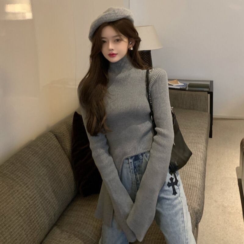 シャツ スタイルスタンダードセーター スリムニットトップス レトロ ウィンター 冬物 YY-ファッション33299834876