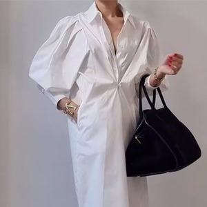 パフスリーブ シャツ ワンピース 3412478