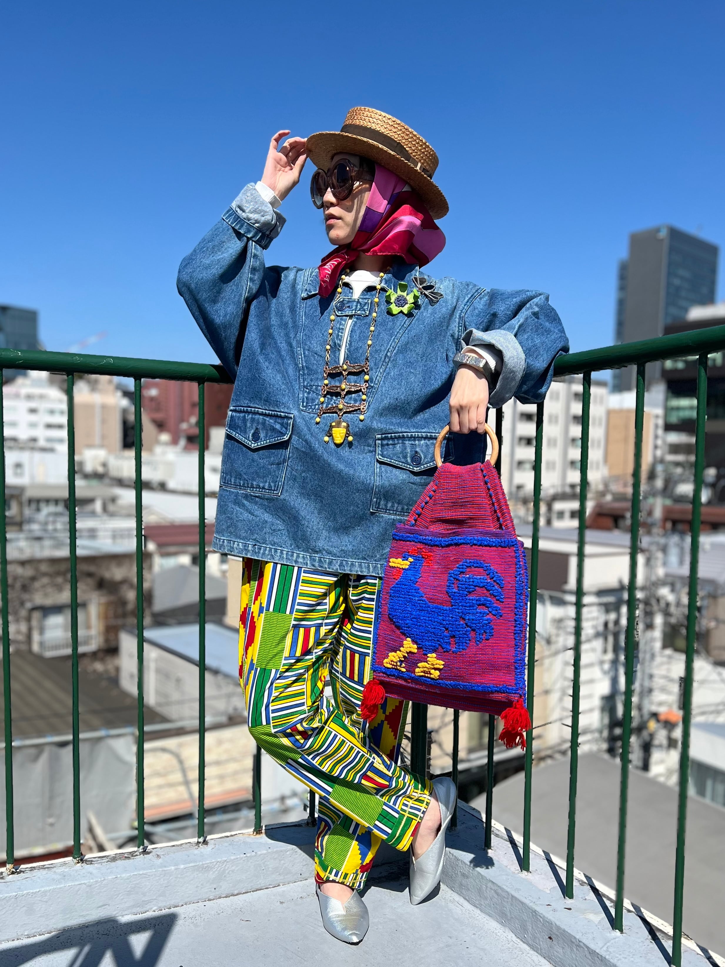 Vintage handmade bird bag ( ヴィンテージ ハンドメイド 鳥 × ウッド