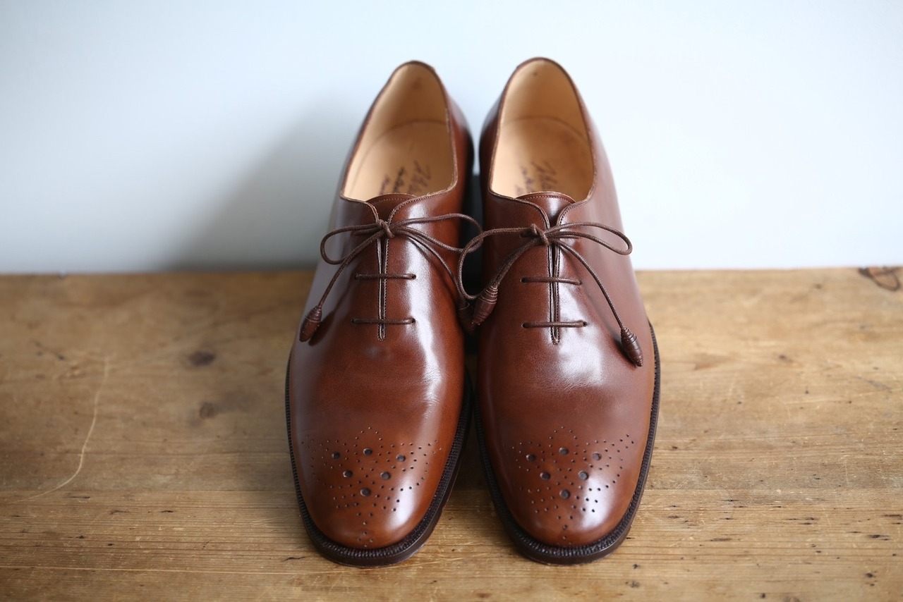 【Silvano Lattanzi】 ホールカットシューズ オークブラウン 未使用品 Size:41eq