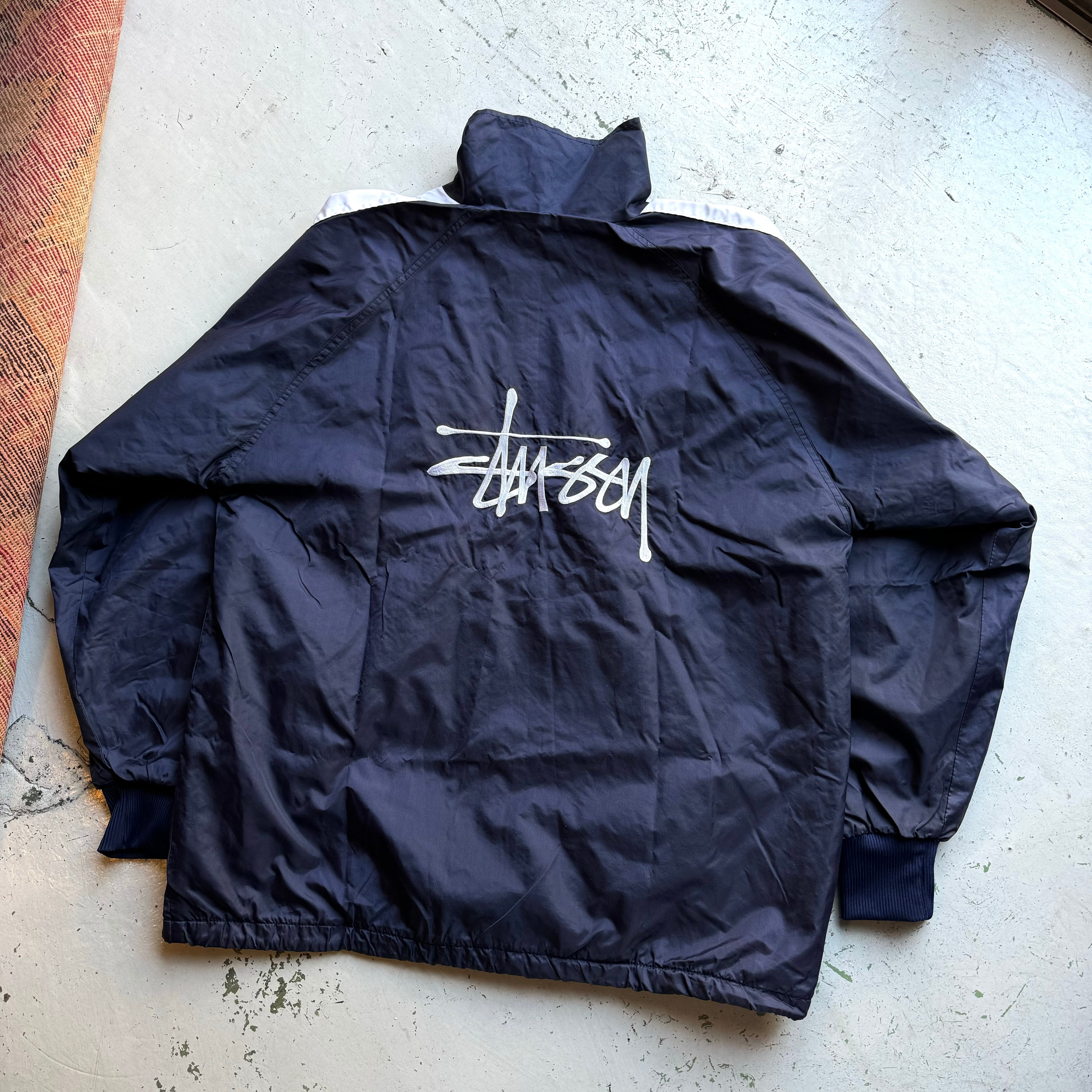 早期予約 OLD STUSSY フード付きナイロンジャケット XL 緑 80s