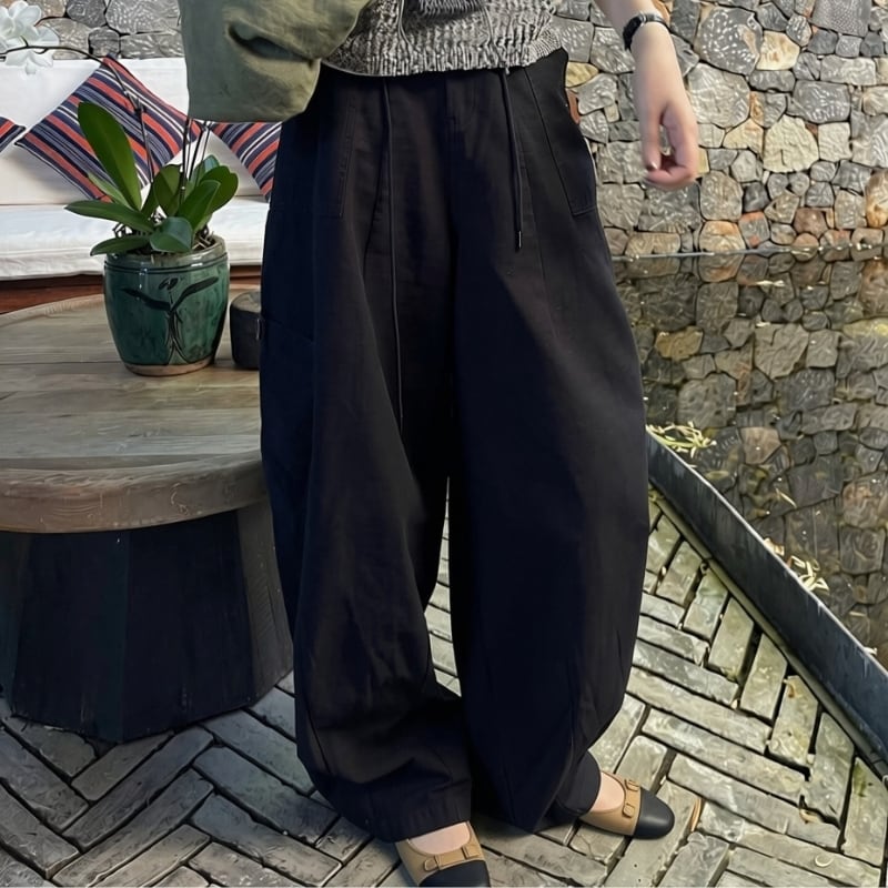 Patch Pocket Wide Cargo Pants ◆2color 204738