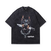 VINTAGE ストリート ナイフドーベルマン Tシャツ T1445