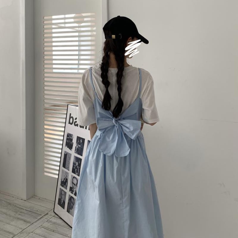 ホルターリボンドレス スプリングサマーウェスト薄手スカート レディース 大人ガーリー スウィート キュート カジュアル 春物 夏物 萌量不足21419054951