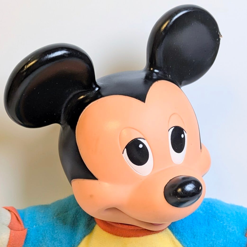 ☆VINTAGE 1990☆ 【 DISNEY / ディズニー ミッキーマウス ( Mickey Mouse ) 】Mickey Mouse Face Lights Up Bedtime doll / パジャマミッキー / ぬいぐるみ / plush toy 〚アメリカン雑貨 アメトイ〛