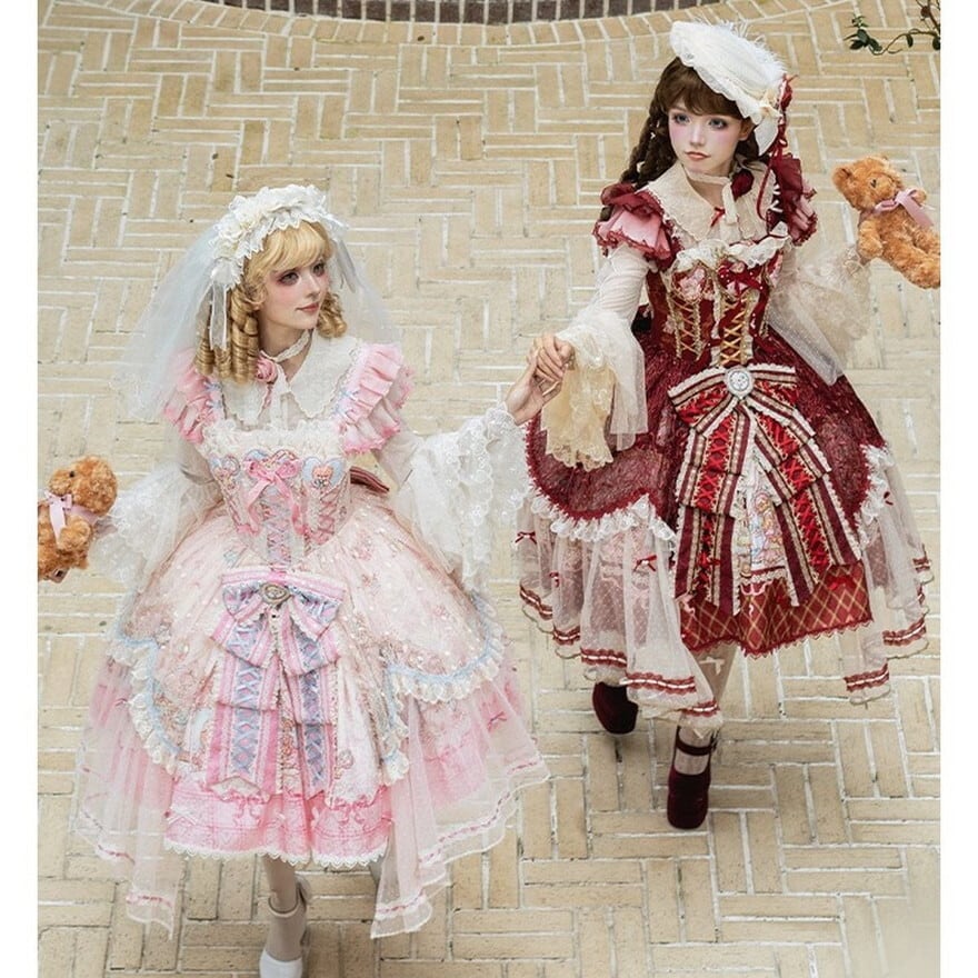 ゴスロリ JSK レース×編み上げ クラシカルドレス 3色展開｜WithU
