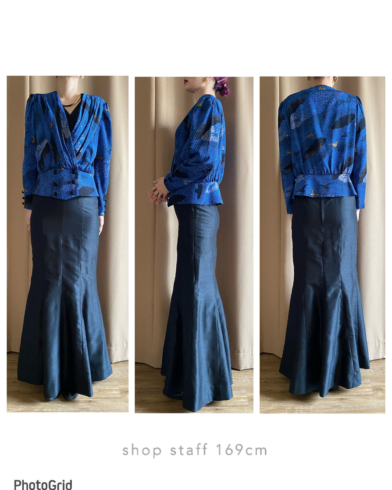 shiny black mermaid maxi skirt-3398-4