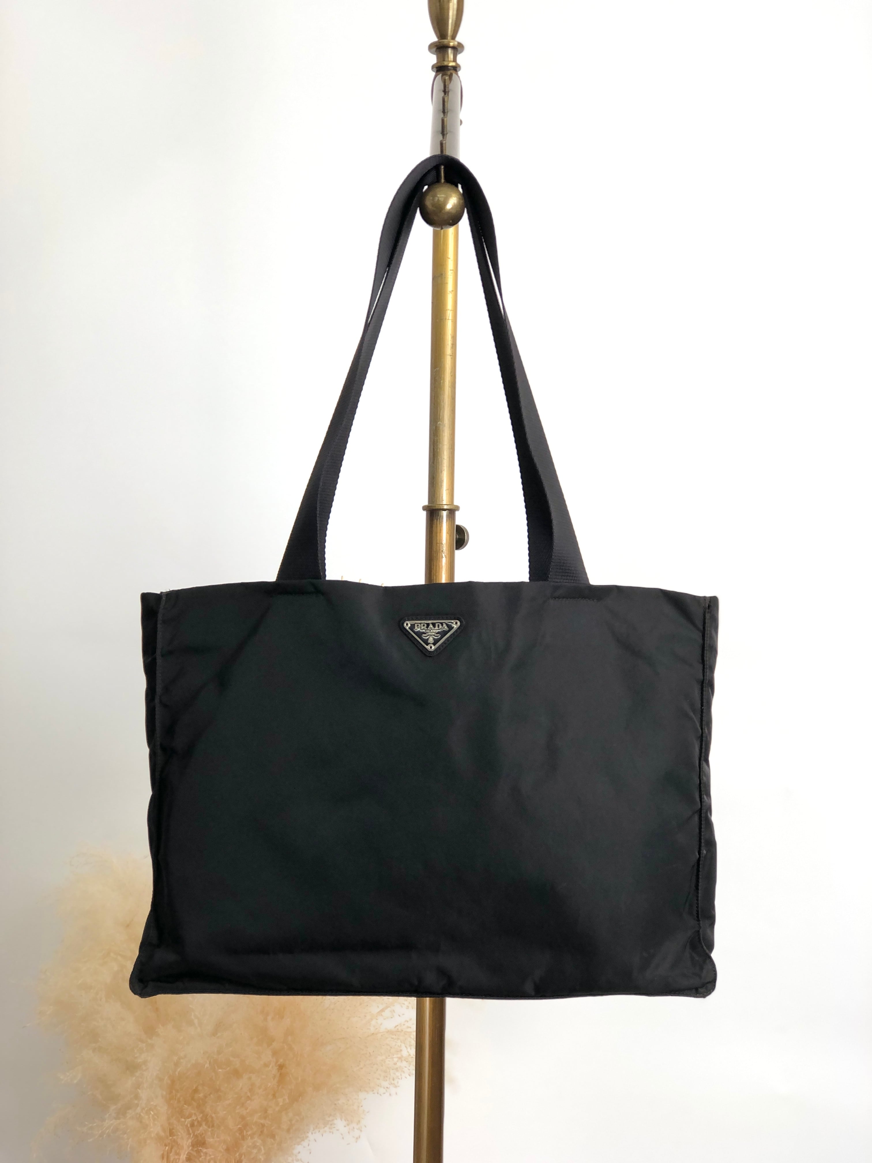 PRADA プラダ トートバッグ ブラック トライアングルロゴ ナイロン vintage ヴィンテージ オールド fhex45