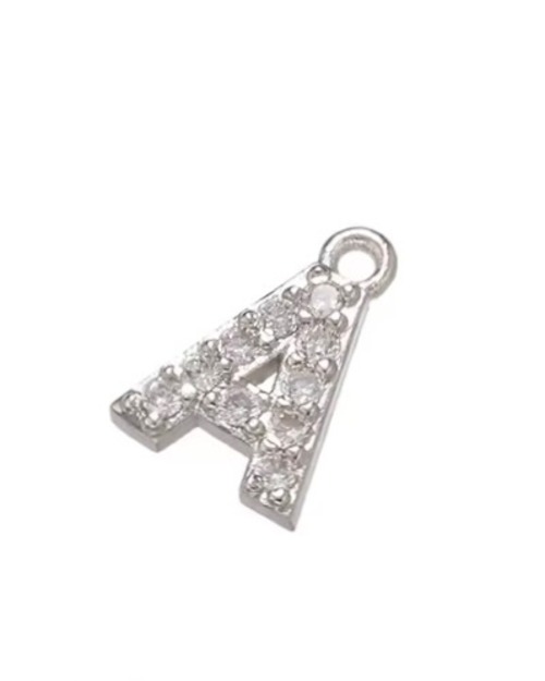 Initial charm シルバー-NCA1101-02（A/B/C/D/E/F/G/H/I/J/K/L/M/N/O/P/Q/R/S/T/U/V/W/X/Y/&）(クリッカー付き)