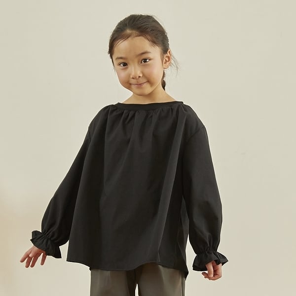 Undeny. Gather Blouse【110-160cm】Black