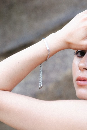 316L Minimal Bar bracelet［silver］#b146