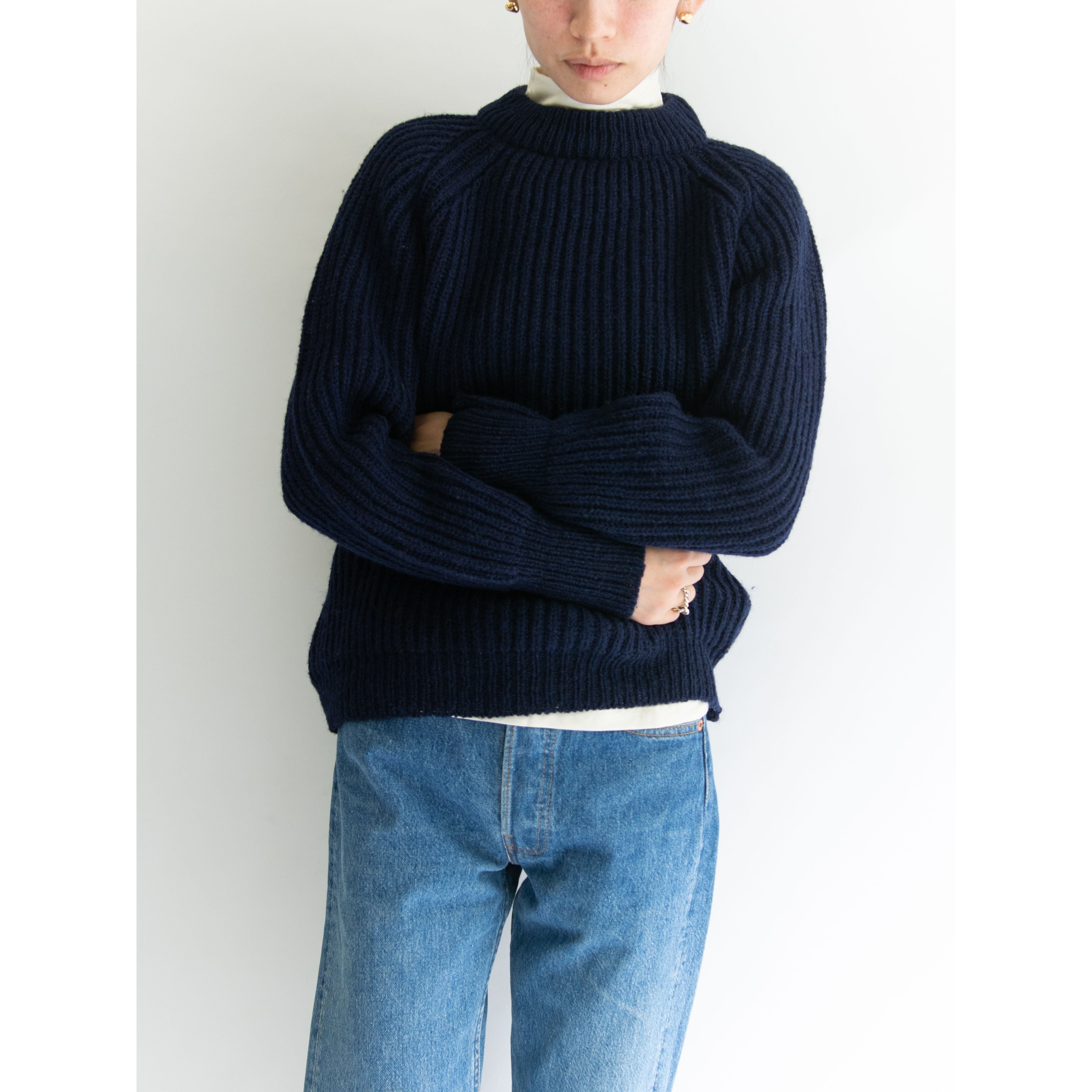 Made in U.K.】100% pure British wool fisherman sweater Made in U.K.】100% pure British wool fisherman sweater