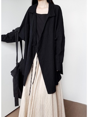Oversized drawstring utility shirt jacket [T2966]