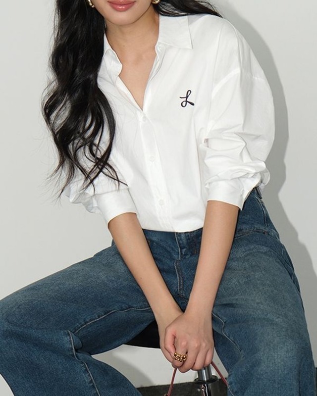 One-point initial over shirt ◇6color　TH2643