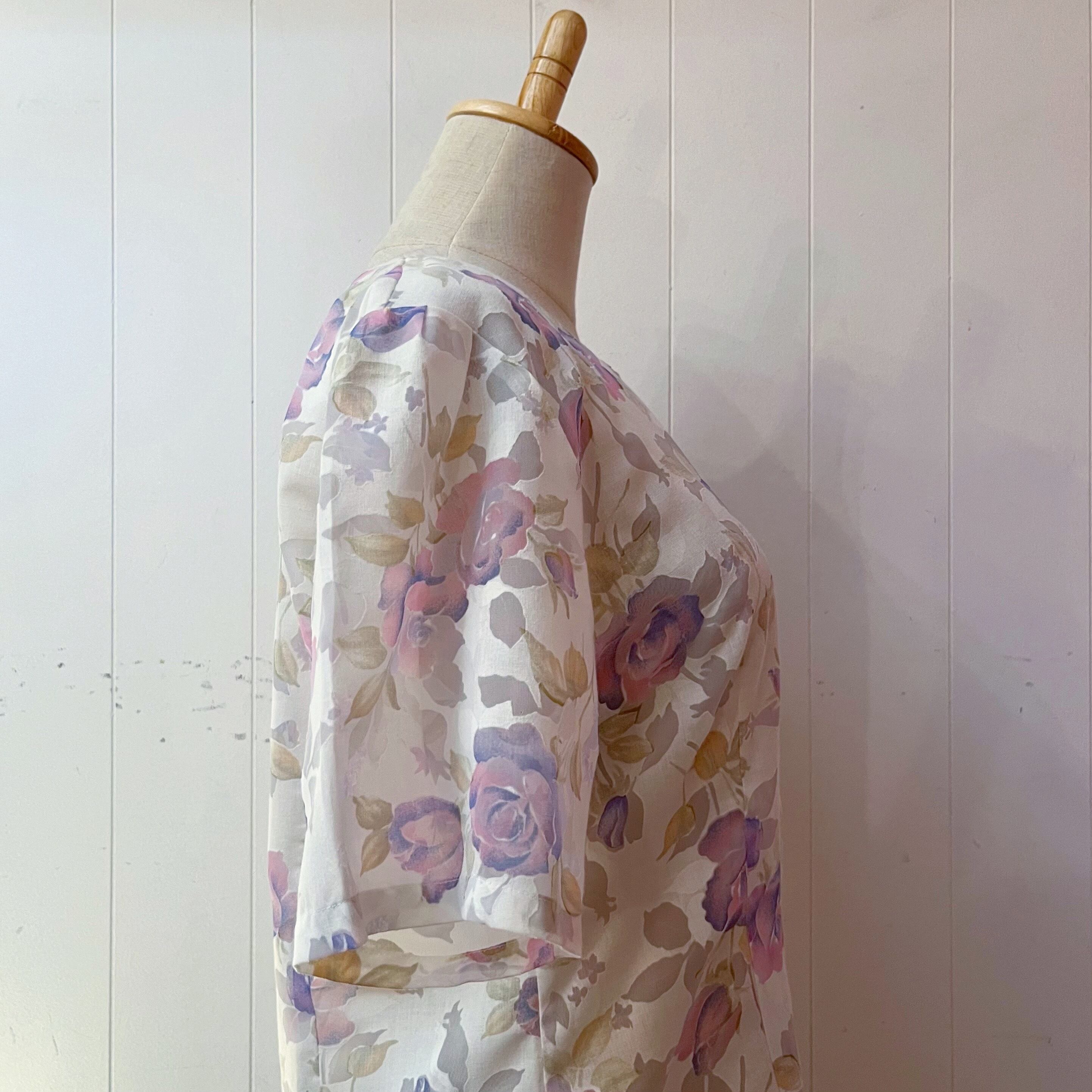 water color rose blouse