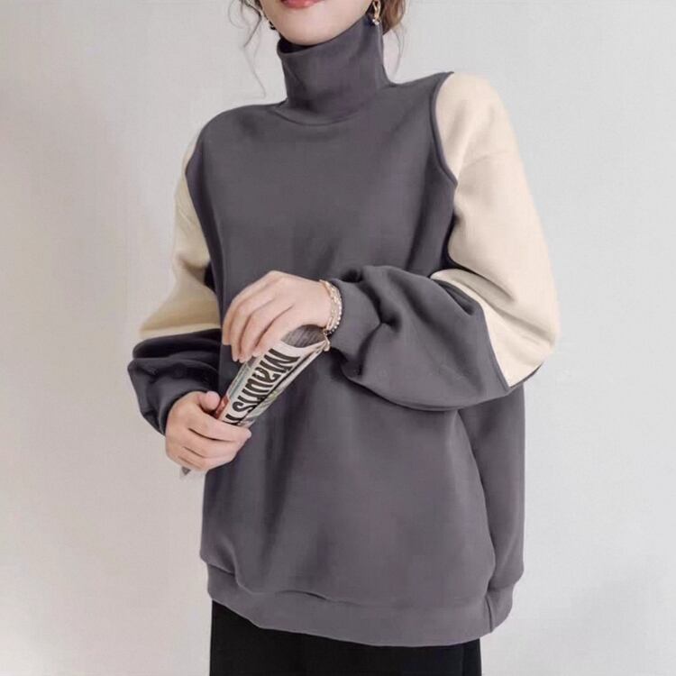 切り替えし タートルネック 裏ボアスウェット 2col N00122