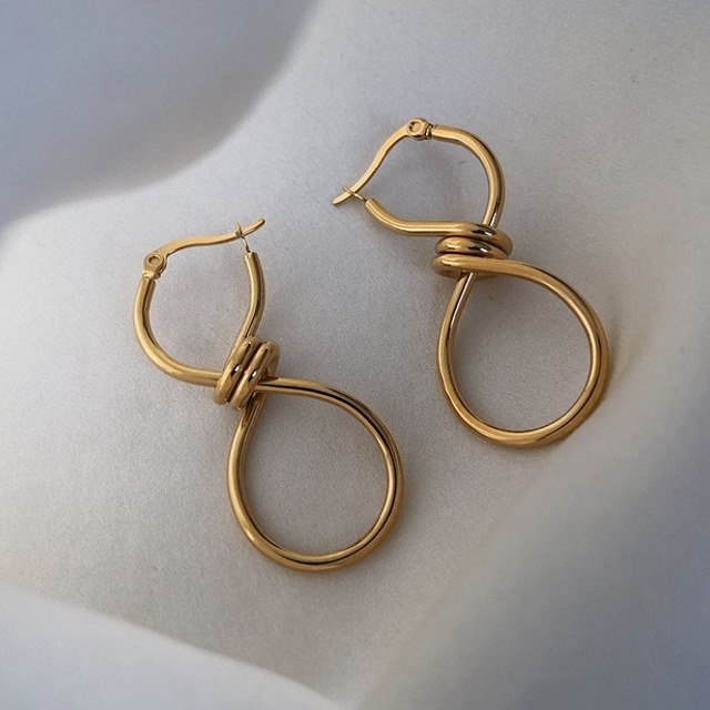 Twist knot gold pierce 2 colors　V0429