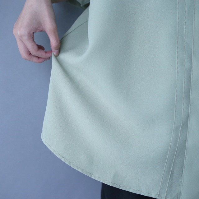 "刺繍" fly-front minimal design over silhouette h/s tyrolean shirt