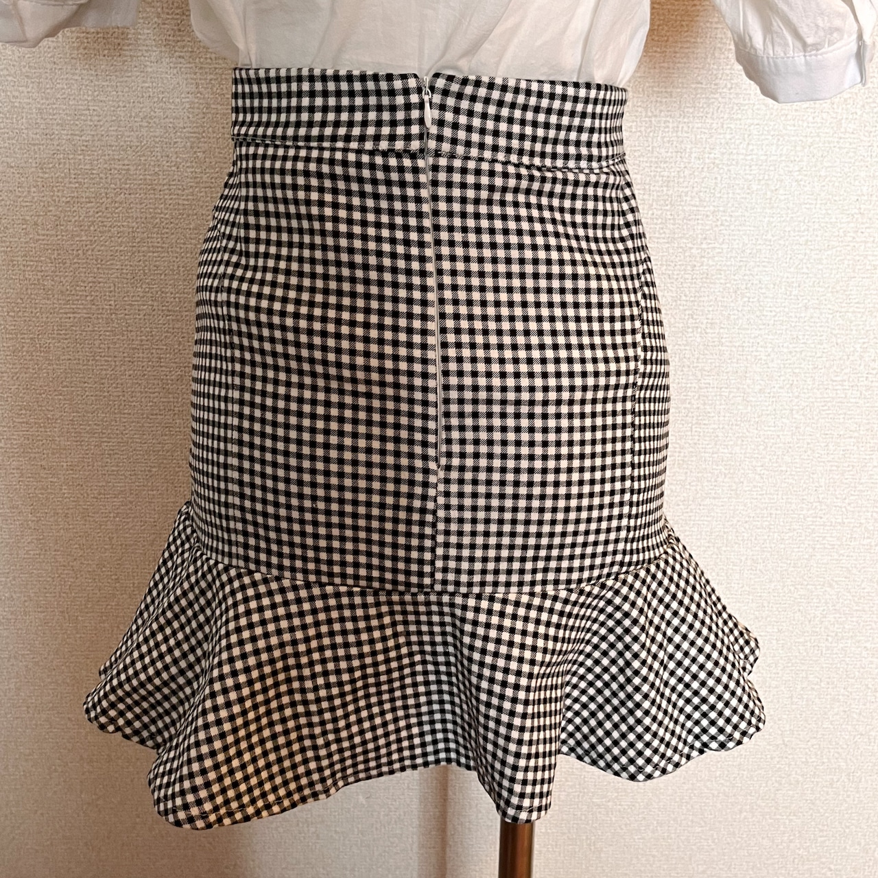 ギンガムウエイトレススカート LK825