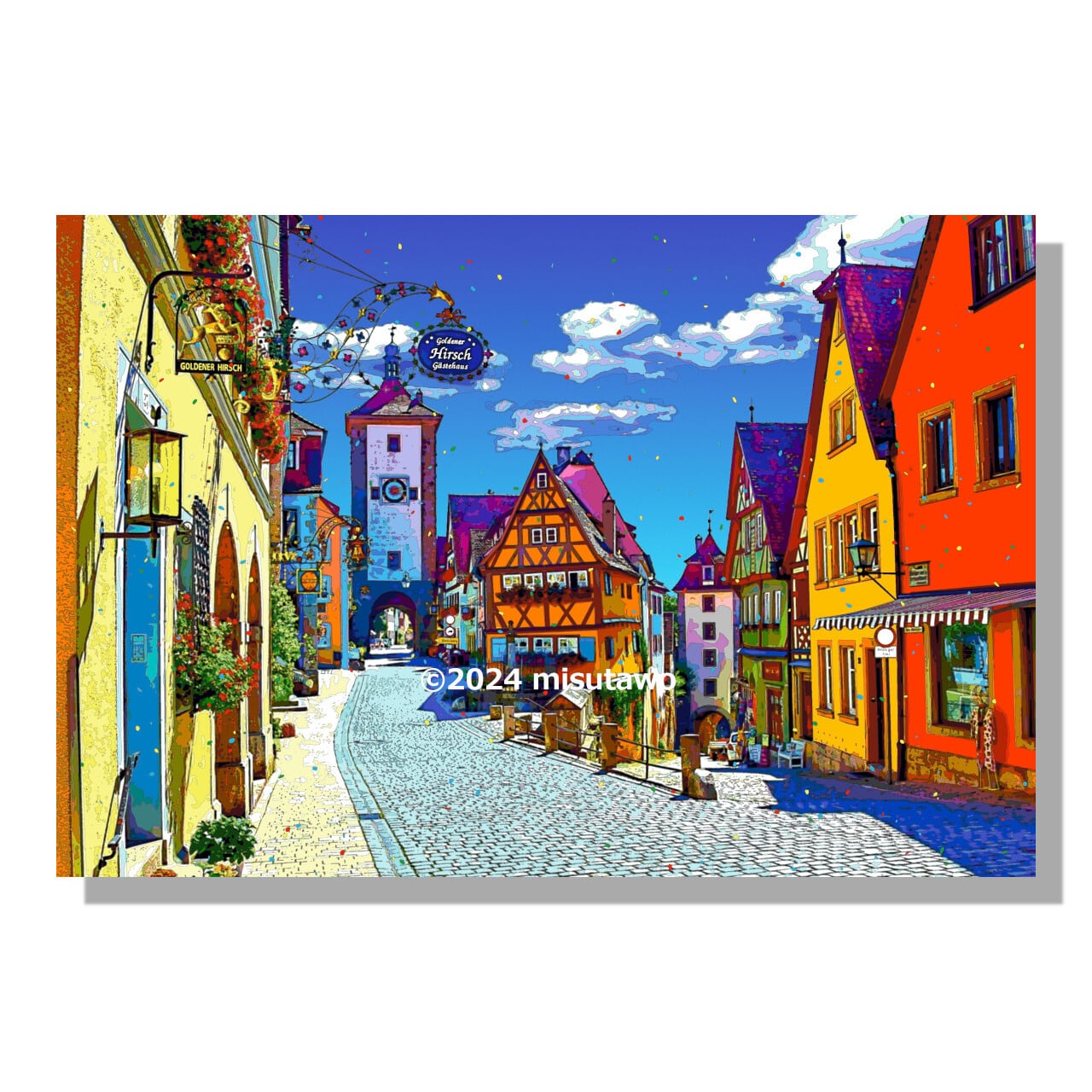 アートポスター】ドイツ ローテンブルクのプレーンライン（作品No.650